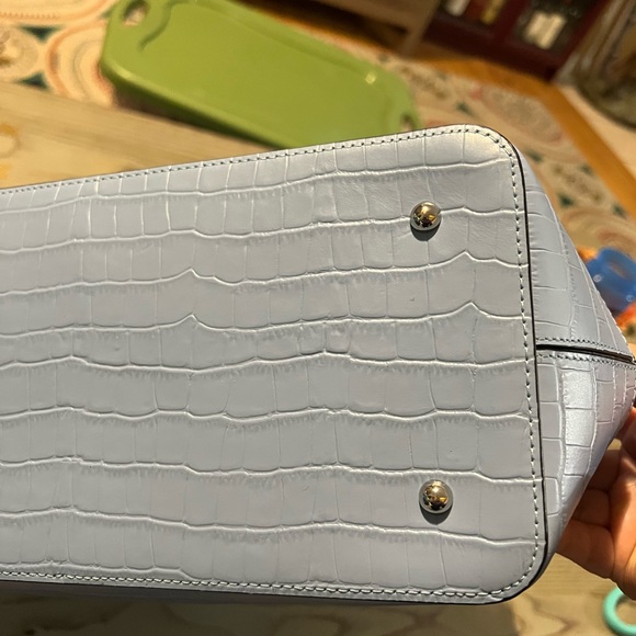 SALE🌻HAYWARD made in New York pyramid tote in blue embossed crocco ✨ - Picture 9 of 16